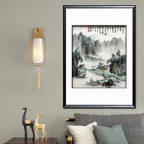 Artisan Su embroidery The view of the sitting and lying river home decoration hanging and painting embroidery genuine silk