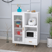 Side cabinet locker living room household White cupboard small apartment rack Nordic microwave oven cabinet tea cabinet