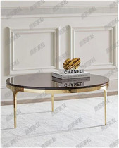 Modern minimal stainless steel round tea designer sample room metal furniture sofa side coffee table