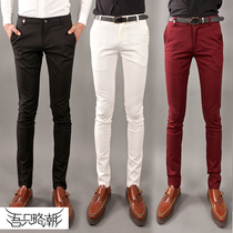 Tight-fitting nightclub trendy mens big-size pants hair stylist fashion Korean version of fattened casual pants British slim feet