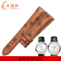 Ventura Ostrich Bird Leather Strap Substitute Universal Western Iron City Romana Omega Genuine Leather Watch With Leather Strap