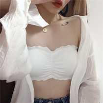  Manshixu strapless underwear womens non-slip gathered thin new net red beauty back bra anti-light bandeau chest wrap