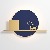 Wall lamp Bedroom bedside lamp Modern simple creative personality art aisle Light luxury fawn living room background wall lamp