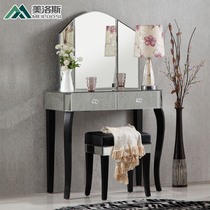 Simple modern mirror dresser mini-small bedroom dressing table two extract makeup cabinet glass dressing table