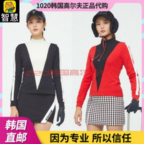 South Korean Volvik golf suit 21 autumn female standout windproof splice sleeve head long sleeve needle cardiovert