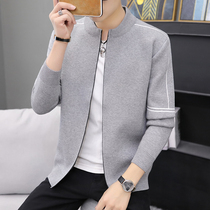 Cardio-hoodie Mens wool knit cardiovert spring autumn winter jacket Korean version trendy tide card 100 lap gush thickened sweater jacket male