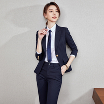 Career Suit Lady Temperament Commute Striped Suit Jacket Spring New Loose Casual High-end West Suit Workplace