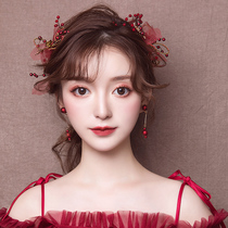 Bridal headdress New Korean hair ornaments Fairy Forest super fairy red wedding wedding dress toast dress accessories
