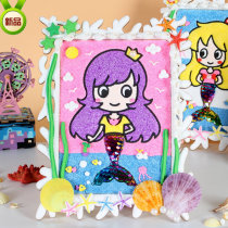 Human Fish Princess Snowflake Clay Planks Painted Clay Children DIY Handmade Pearl Clay Painting Creativity Making Puzzle Toys