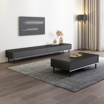 Modern minimalist TV cabinet coffee table combination living room floor cabinet size apartment black gray minimalist Nordic TV cabinet