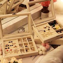 Jewelry containing box Teen Ornaments Earrings Ear Nail Necklace SHOW FINISHING EUROPEAN-STYLE DUST EARRINGS CONTAINING SHELF