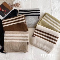 Soft and fine ~ Japanese original single 100 Lap Striped Scarves women Winter Warmth Long ins Imitation Cashmere Apron shawl