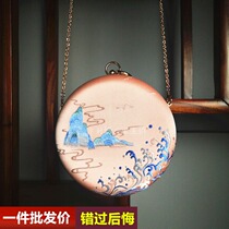Suzhou embroidery bag Chinese style Su embroidery hand bag retro shoulder crossbody chain small round bag wrist bag