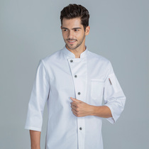 Chefs overalls mens seven-point sleeves Chinese style dining hall kitchen large-size breathable net chefs uniform sleeves