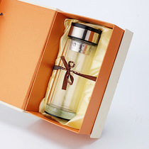 KM Crystal thick bottom double-layer glass high-grade business gift glass water Cup portable car Cup customization