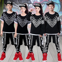  Jazz stage dance performance clothes Fashion womens group group practice clothes New sequined long pants sports suit