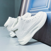 High - gang shoes men sports white shoes tide shoes Martin boots trend 2022 new thick - sole summer white shoes
