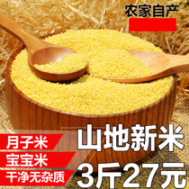Yellow millet mountain new rice farmers produce their own grains Small yellow rice five grains baby moon rice 3 pounds