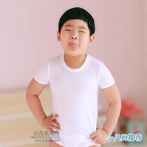 Side seamless thin cotton autumn and winter children bottomed short sleeve T-shirt pure white girl boy cotton students