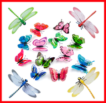 3D simulation three-dimensional dragonfly butterfly living room bedroom background house home creative stickers wall stickers wall accessories