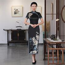 Long cheongsam Chinese style dignified atmosphere mother dress banquet show cheongsam dress