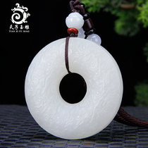 Xinjiang Hetian Jade sheep Jade safe buckle pendant men and women Jade Jade Jade buckle necklace pendant jade pendant