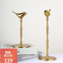 Light luxury all brass solid paper towel rack Simple kitchen roll paper rack Nordic gold vertical dining table paper towel storage rack