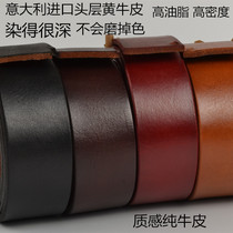 Men's Headless Belt Strap Men's Trouser Strap Women's Full Top Cowhide Leather Women's Leather Belt Body 3 8cm
