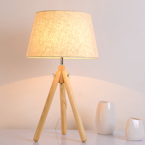 Desk lamp bedroom bedside lamp Nordic ins style solid wooden creative warm eye protection simple shape decorative lamp