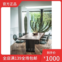 Nordic Rectangular Solid Wood Meeting Table Office Long Table Log Large Plate Tea Table New Chinese Minimalist Bench Large Plate