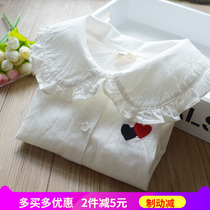 Cotton girls white big lapel shirt children long sleeve Joker shirt baby coat 2019 new childrens clothing