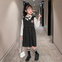 Next win girl dress 2021 Spring and Autumn New jk uniform dress set foreign style middle and big child two-piece
