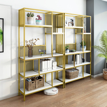 Iron Art Gold Shelf Office Screen Partition Simple modern Nordic Living room Bookshelf Landing Show Shelf