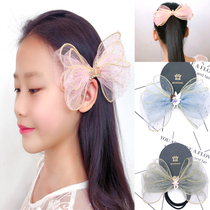 Korean childrens crown bow hair jewelry headwear angel girl hairclip ballet princess Super fairy hairpin hair cord