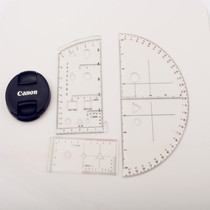 Artillery Bureau printing plate small command ruler coordinate ruler ruler semi-circular ruler military topography drawing dense ruler