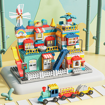 Childrens Large Grain Building Blocks Castle Villa House Assembled Toys Puzzle Force Brain Girl Birthday Presents Boy