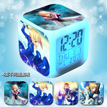 black Saber My King Joan of Destiny Night Seven Colors Night Light Student Anime Alarm Clock DIY Custom