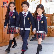 Elementary School Uniforms Spring Autumn Suit Yinglun Kindergarten Garden Clothing Autumn Winter Clothing First Grade Class Clothes College Wind Three Sets