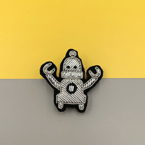 French design handmade embroidery fashion style trendy products creative cute silver robot brooch niche accessories tide