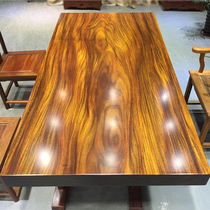 Okan solid wood large board tea table and chair combination whole log natural edge Zen office executive desk supervisor table