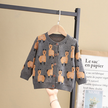 Childrens clothing 2020 new autumn clothing boys cardigan sweater childrens cardigan jacket baby Korean version baby sweater tide