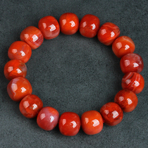 70 21 gr Sichuan stock-high quality] persimmon red zia oil moisturizing South red old agate hand strings bracelet