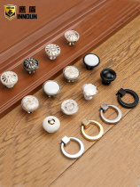Eagle Shield modern simple drawer single hole handle wine cabinet round pull ring bucket cabinet wardrobe door handle European small