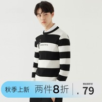 GXG mens clothing mall with the same fashion black and white contrast low-neck sweater sweater men#GA120798E