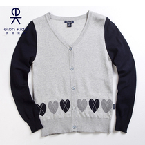 Eaton Gide primary and secondary school uniforms England heart-shaped girl long sleeve V-neck knitted cardigan college style sweater