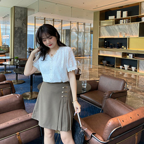 Cetto Treasure Big Code Women Dress Fat MM2022 Years Summer Dress New V Pilot with Slim Hollowed-out Lace Blouse Shirt