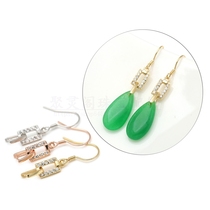 Earring hook earrings earring buckle earrings DIY accessory buckle S925 silver buckle gold plated diamond buckle Jade buckle