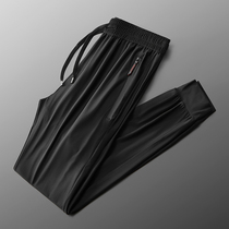 Spring and summer new sports pants Mens Ice Silk casual trend loose mens pants Korean thin long trousers