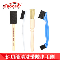 Car detail cleaning brush Engine cleaning brush Bamboo handle curved handle multi-function car brush Car interior cleaning brush