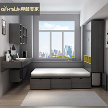 Modern simple storage bed small room tatami bed wardrobe integrated small apartment Cabinet Bed 1 35 collapsed rice bed